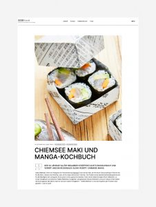 Sushi in aus Mangas gebastelte Box